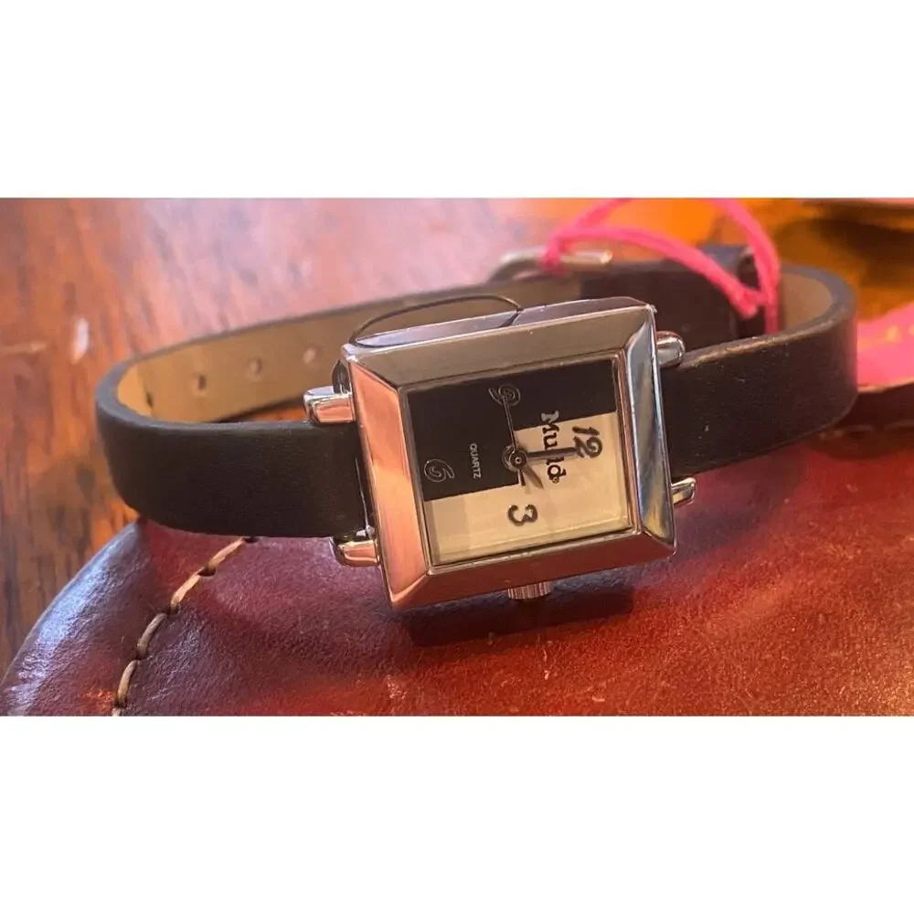 Women's 27mm Silver Tone Black and White Mudd Watch, NWT